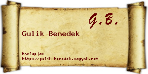 Gulik Benedek névjegykártya