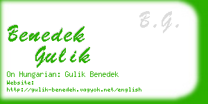 benedek gulik business card